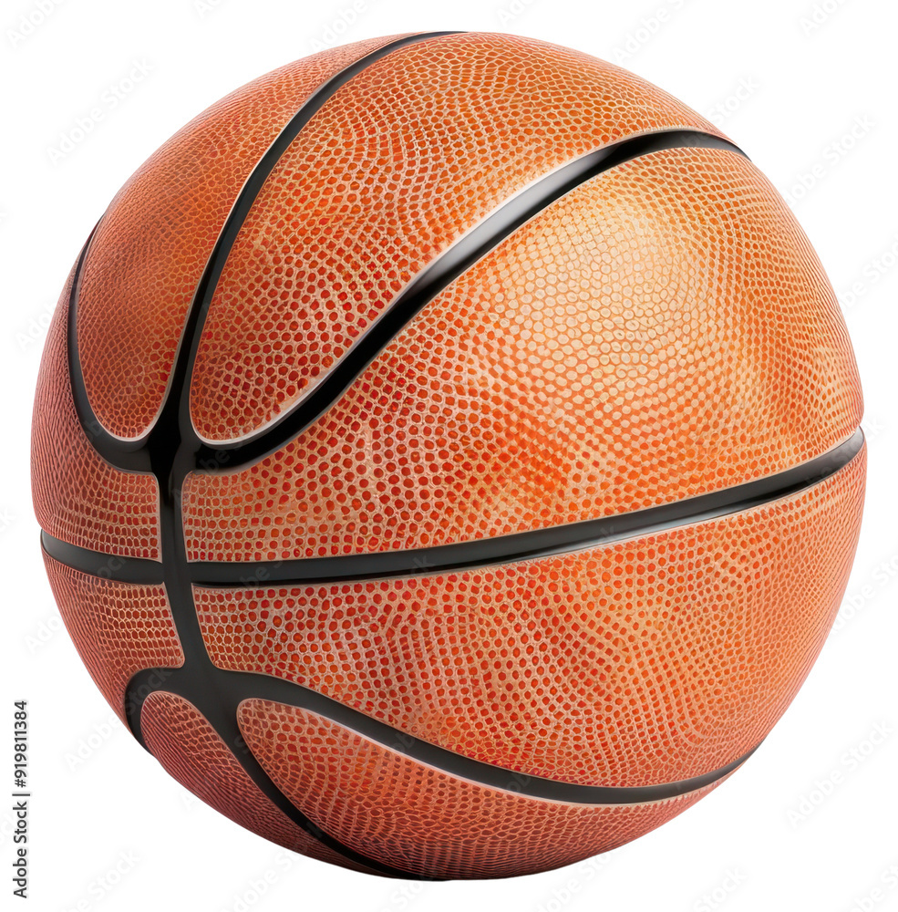 Obraz premium PNG Textured basketball on white background