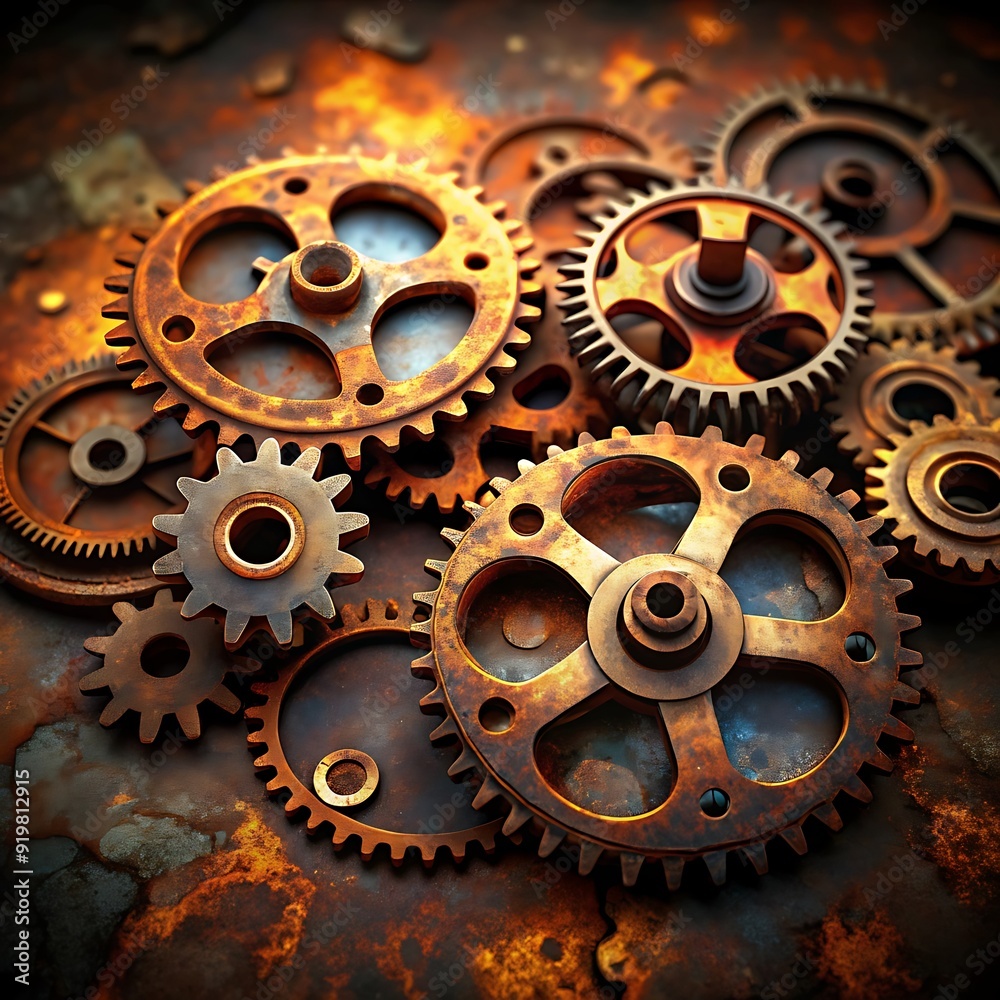 Closeup of metal cog gears
Closeup of metal cog gears