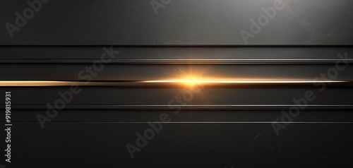 Black textured background with gold stripe and light effect.