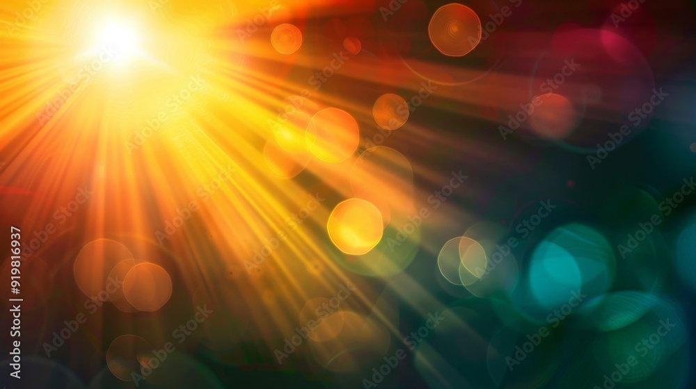 Dynamic light rays and beautiful bokeh effects create a stunning, artistic backdrop suitable for various media use Dynamic light rays and beautiful bokeh effects create a stunning, artistic backdrop suitable for various media use