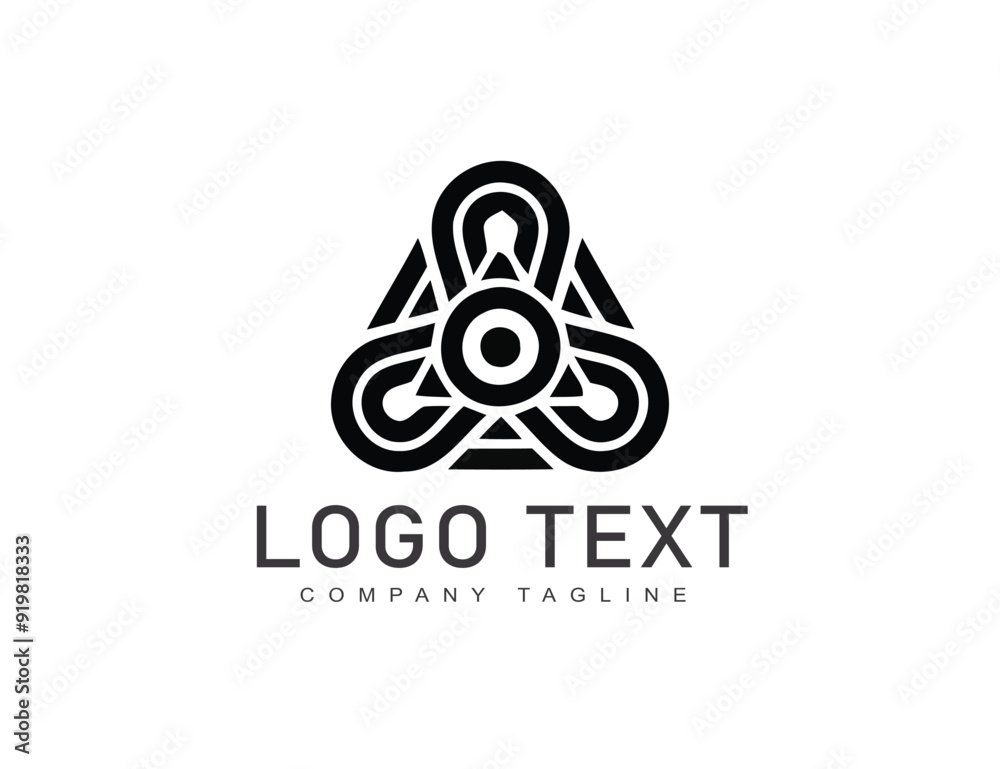 Abstract triangle shape logo design inspiration