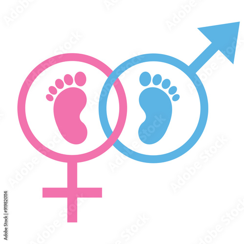 Female and male signs. Gender equality concept on white background.
