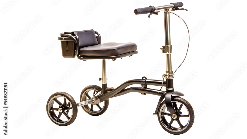 Fototapeta premium Foldable knee walker scooter with padded seat PNG isolated transparent