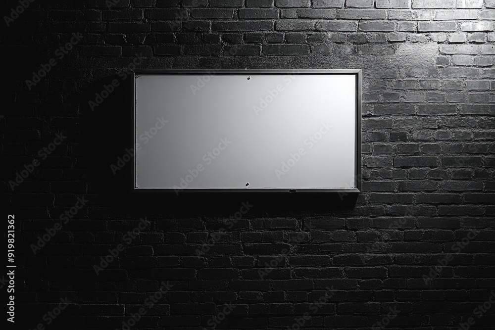 Black and White Mirror on Brick Wall Black and White Mirror on Brick Wall