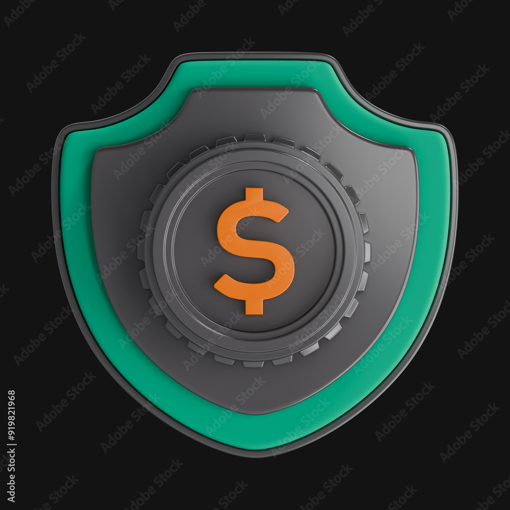 Premium finance money security icon 3d rendering on isolated background Premium finance money security icon 3d rendering on isolated background