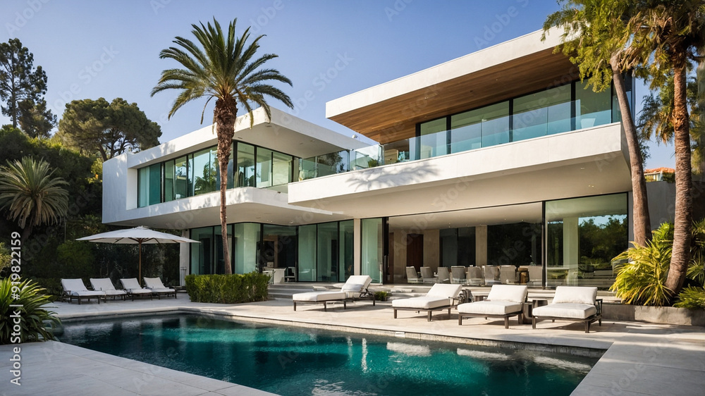 Fototapeta premium Luxury Modern Beverly Hills Mansion 