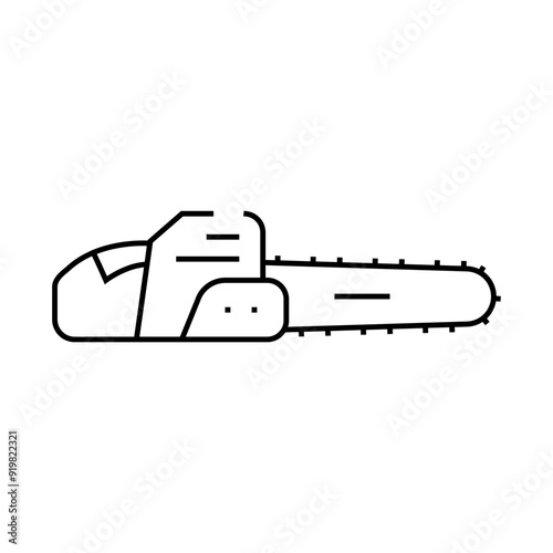 chainsaw weapon military line icon vector. chainsaw weapon military sign. isolated contour symbol black illustration