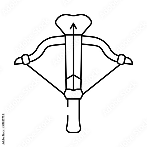 crossbow weapon military line icon vector. crossbow weapon military sign. isolated contour symbol black illustration