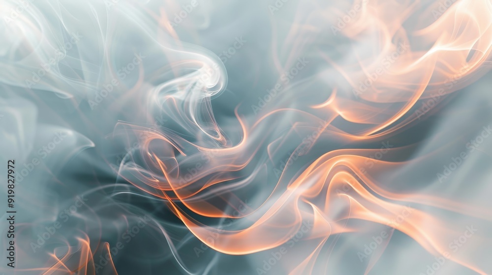 Abstract Smoke with Orange and White Hues Abstract Smoke with Orange and White Hues