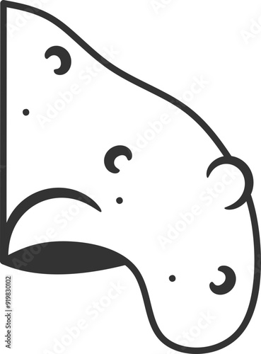 Witch Nose Illustration, Wart Lumpy Nose