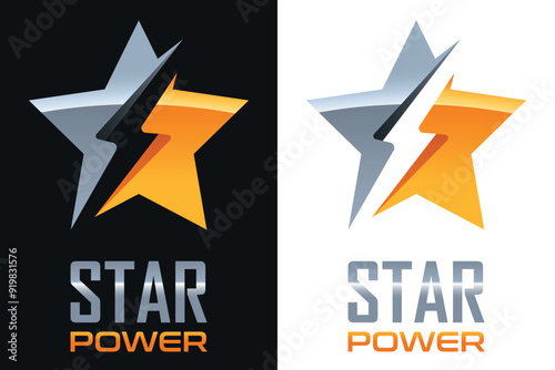 Energieversorger, Stromwerk, Energiehersstellung, Energiedrink, Stern, Blitz - Logo, Design, Firmenzeichen