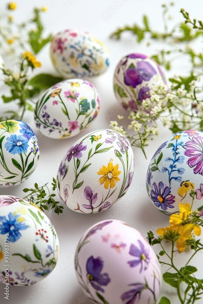 Easter Eggs on Table Easter Eggs on Table