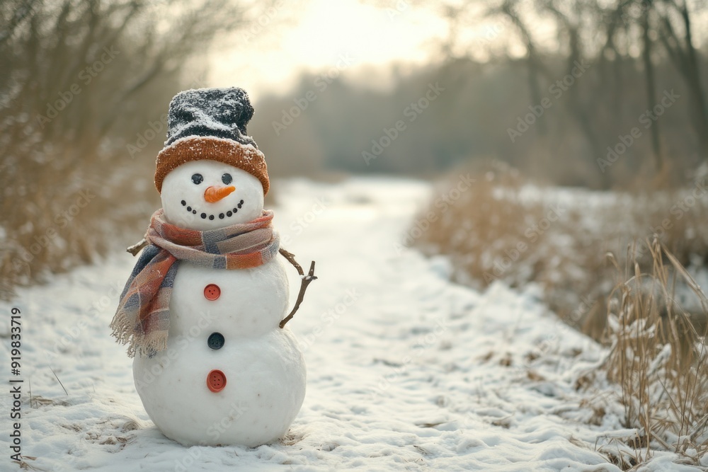 Obraz premium Winter Snowman Outdoors