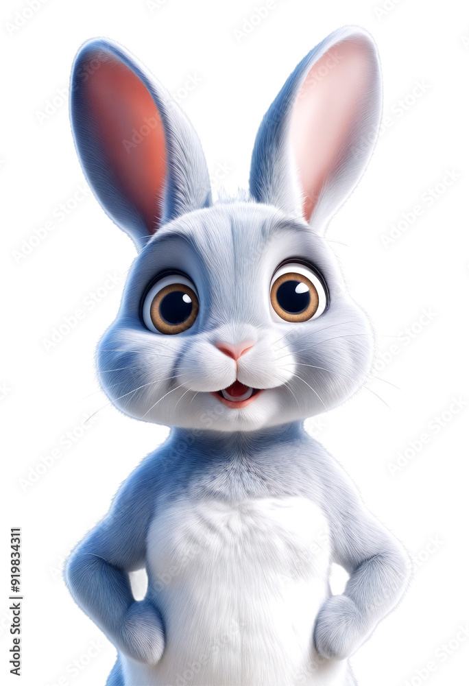 A white rabbit with pink ears and a pink nose A white rabbit with pink ears and a pink nose