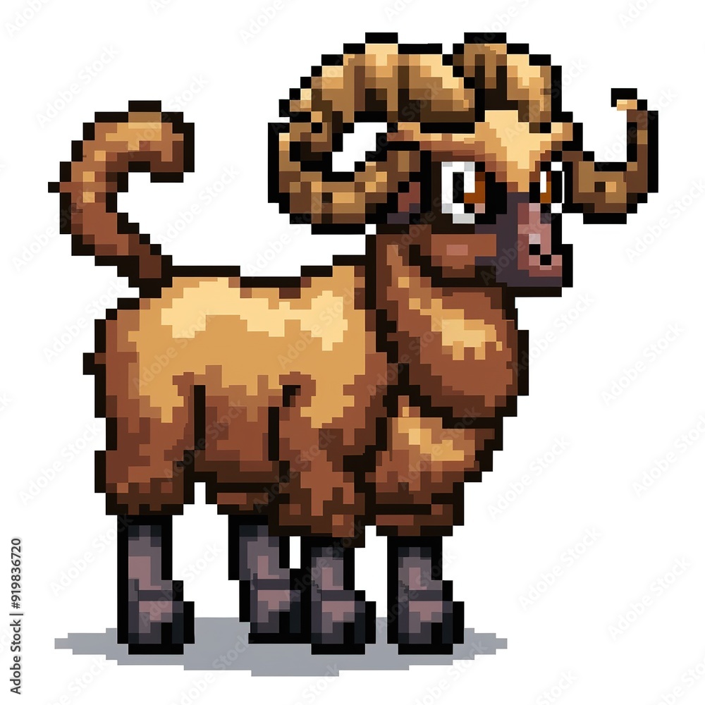 Fototapeta premium Arame 8-bit fantasy animal cartoon isolated whitebackground