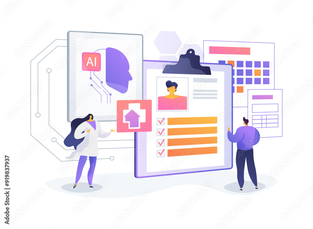 AI-Driven Personalized Treatment Plans abstract concept vector illustration. AI-Driven Personalized Treatment Plans abstract concept vector illustration.