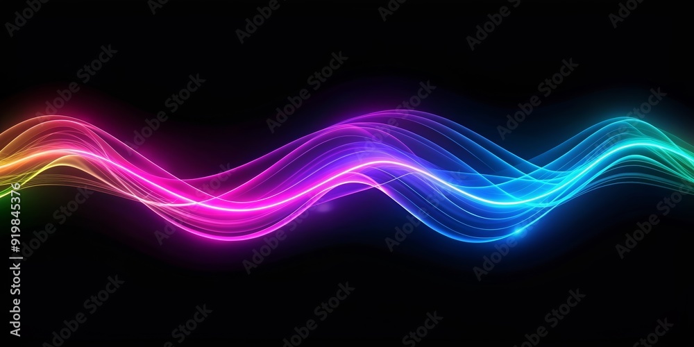 custom made wallpaper toronto digitalNeon wave design on black background , neon, wave, design, abstract, black, background, vibrant, colorful, glowing, graphic