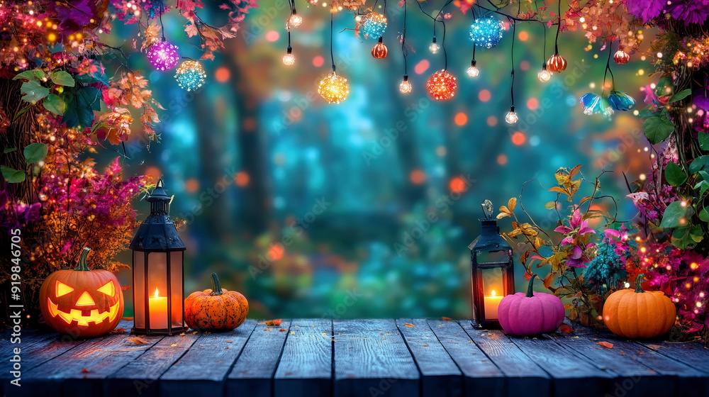 Obraz premium halloween background with pumpkin