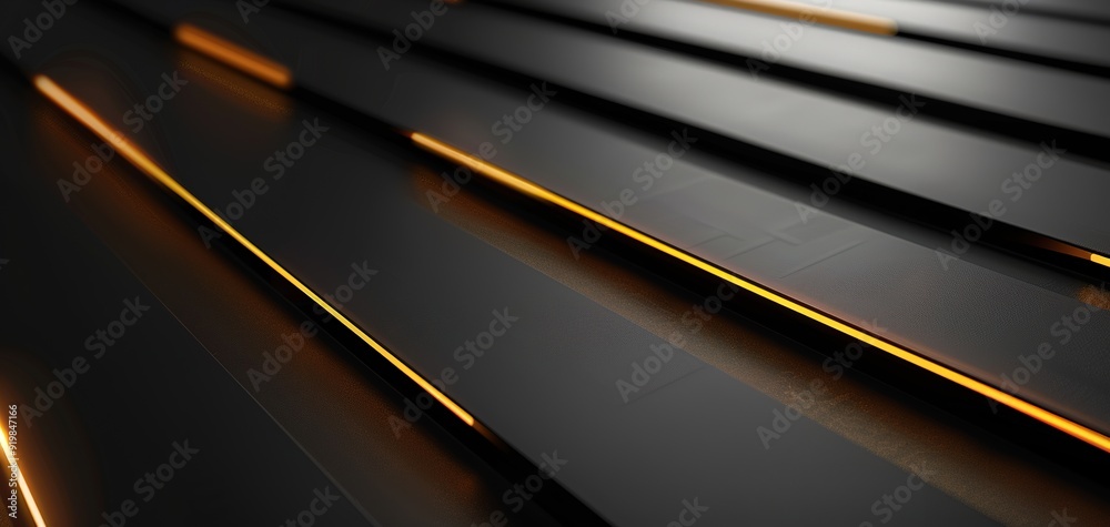 Abstract black and gold geometric pattern with glowing lines. Abstract black and gold geometric pattern with glowing lines.