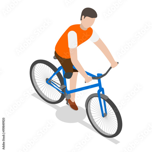3D Isometric Flat Vector Set of Paralympians, Sportsmen with Disabilities. Item 5