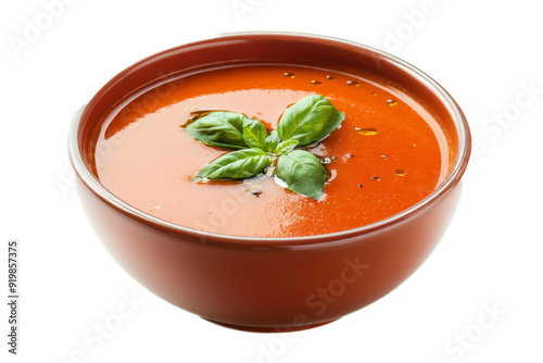 Obraz na płótnie a bowl of tomato soup with separated from white and transparent background w salonie