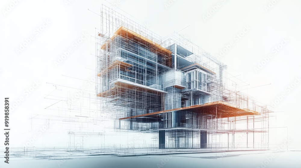 Progress of a building from the ground level to completion Progress of a building from the ground level to completion