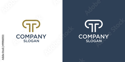 letter T monogram abstract logo design vector