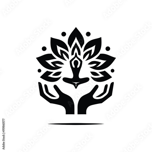 Yoga pose silhouette illustration collection vector set