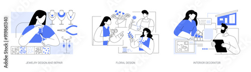Design courses isolated cartoon vector illustrations se