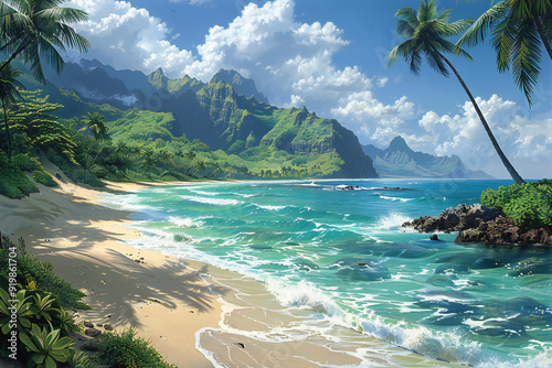 Serene Hawaii Beach Scene