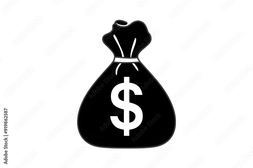  bag icon with attached dollar sign symbol
