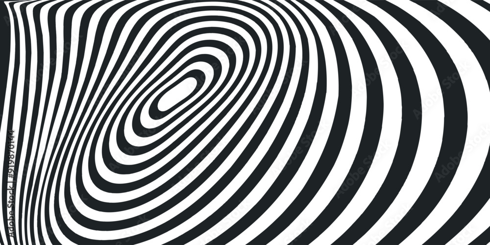 Abstract hypnotic spinning lines background. Black and white tunnel wallpaper. Psychedelic twisted stripes pattern. Rotating spiral knot template for poster, banner, cover. Vector optical illusion Abstract hypnotic spinning lines background. Black and white tunnel wallpaper. Psychedelic twisted stripes pattern. Rotating spiral knot template for poster, banner, cover. Vector optical illusion