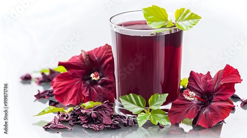 Beverage Dabileni West Africa Mali Popular hibiscus drink white background photo