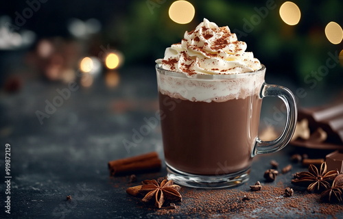 hot chocolate with cinnamon sticks