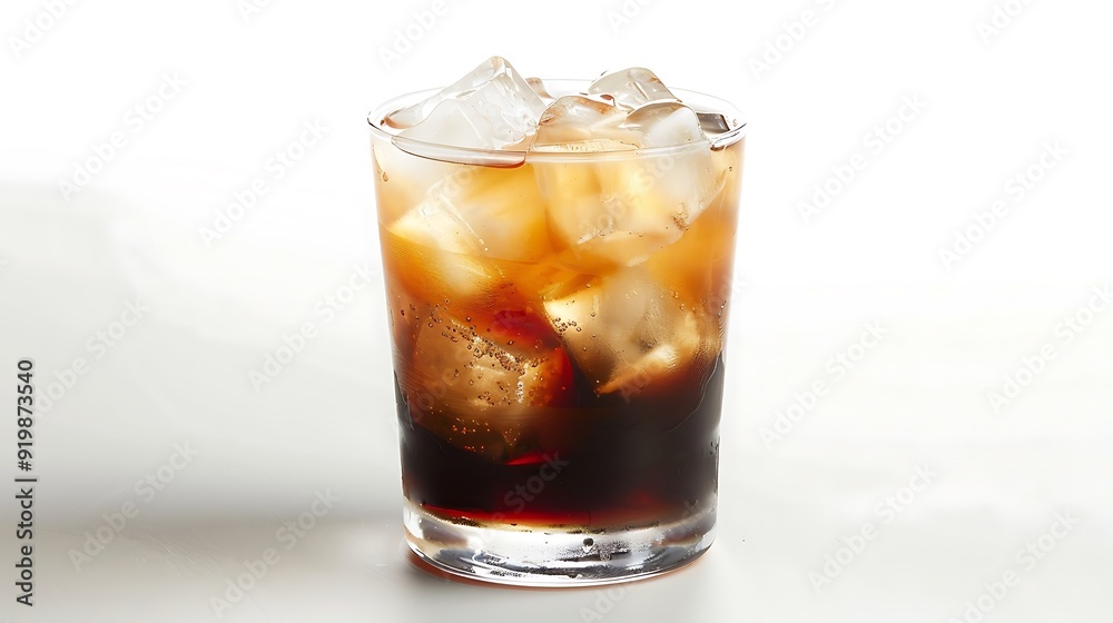 Beverage Fernet con Coca America Argentina herbal cola liqueur mix white background Beverage Fernet con Coca America Argentina herbal cola liqueur mix white background