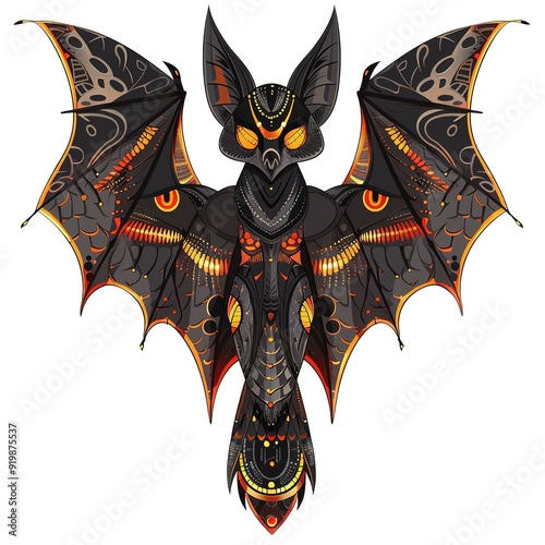 Bat Futuristic animal fashion cartoon isolated whitebackground 16:9