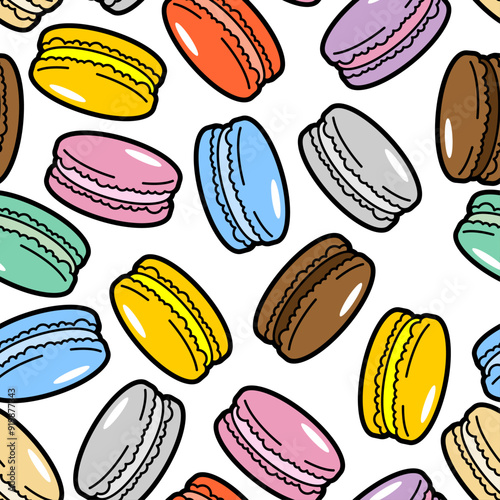 Wallpaper Mural Various macarons in vibrant colors arranged haphazardly, showcasing a delightful mix of flavors and textures. Torontodigital.ca