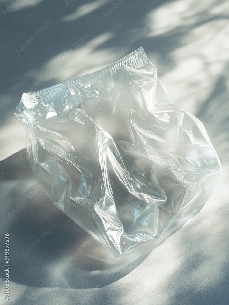 Obraz premium Plastic bag on snowy ground