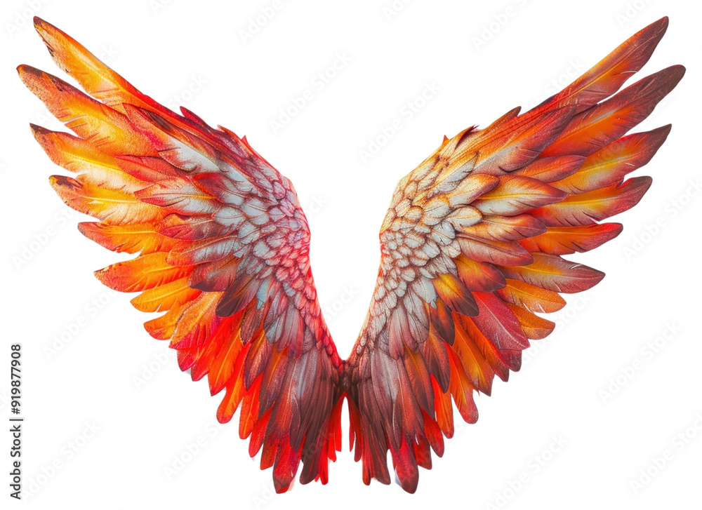 Obraz premium PNG Vibrant angel wings artwork