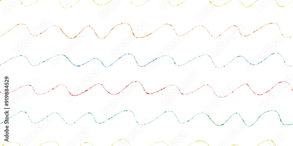 Colorful charcoal, pencil scrawl lines, waves. Thin childish hand drawn crayon strokes seamless pattern Colorful charcoal, pencil scrawl lines, waves. Thin childish hand drawn crayon strokes seamless pattern