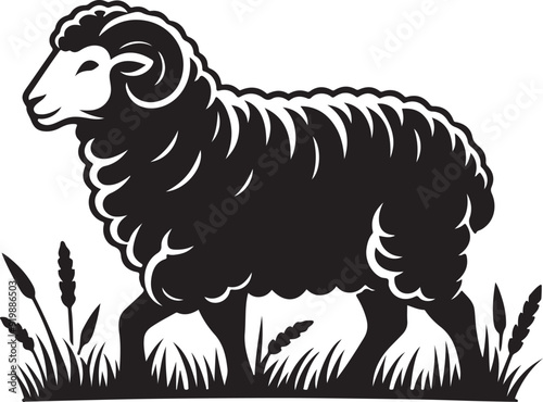 sheep vector silhouette illustration.eps
