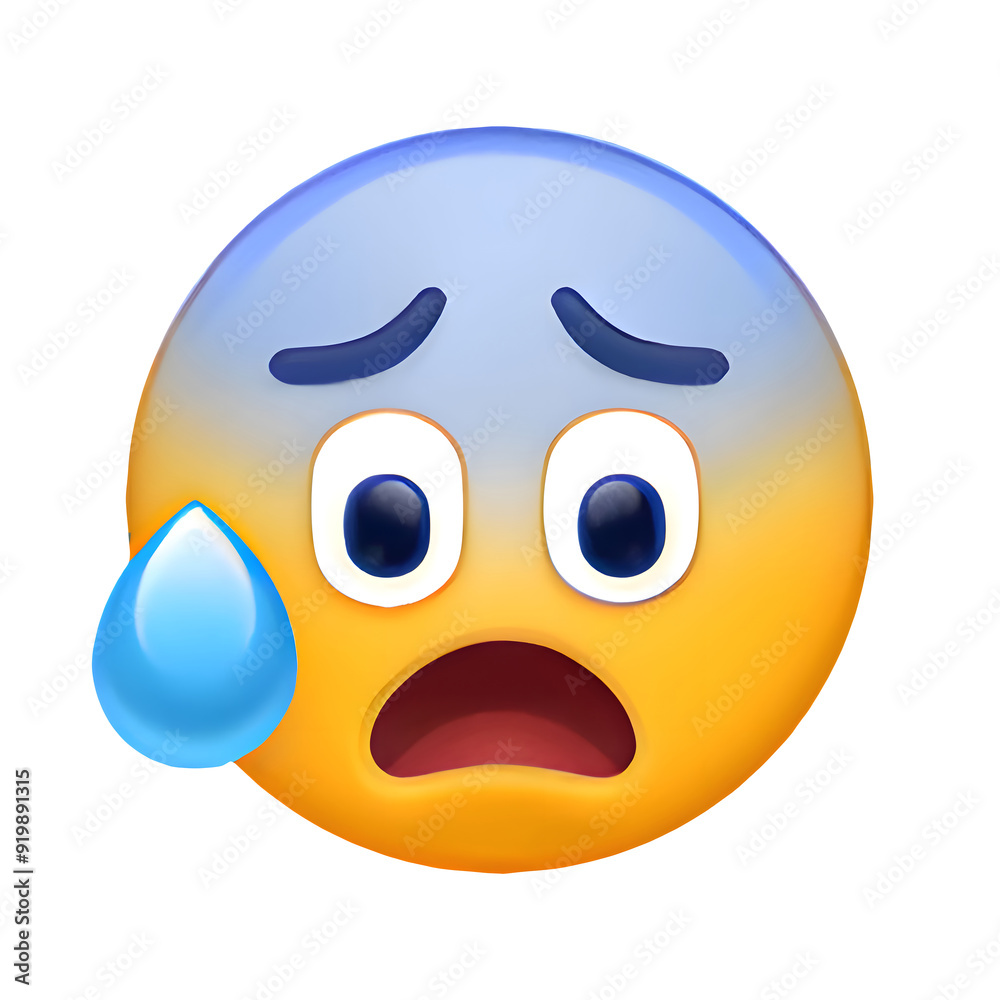 Fototapeta premium Anxious Face with Sweat