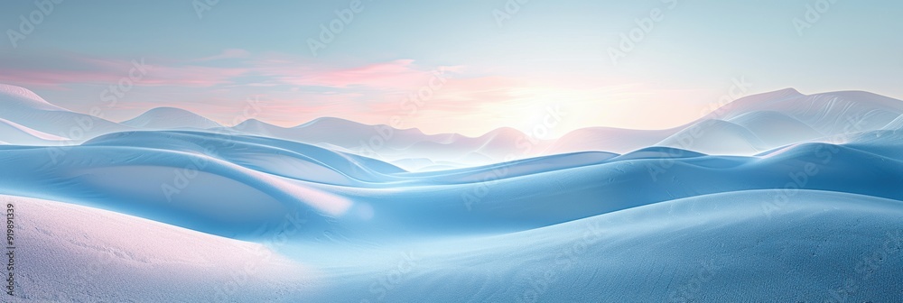 Serene Abstract Snow Fields at Dawn With Soft Hues and Gentle Curves Serene Abstract Snow Fields at Dawn With Soft Hues and Gentle Curves