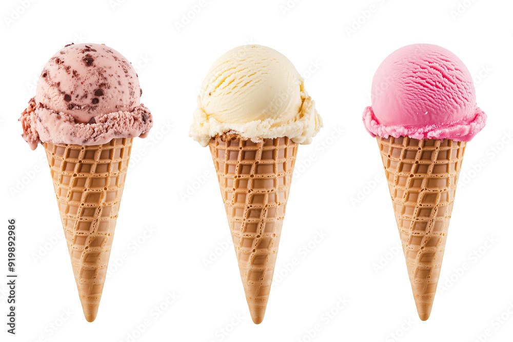 アイスクリーム, セット, コーン アイスクリーム, セット, コーン