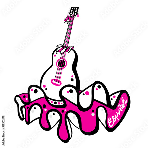 Cuerpo de guitarra 'española' (pink).