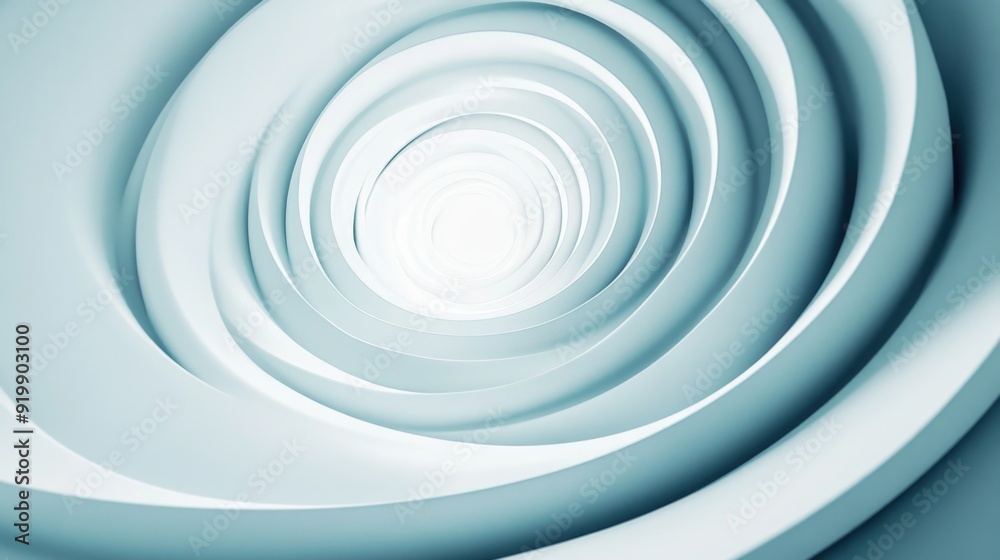 White Circular Object on Blue Background, White Circular Object on Blue Background,