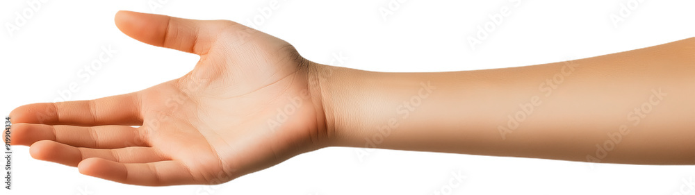 Open hand gesture highlighting warmth and approachability. Open hand gesture highlighting warmth and approachability.