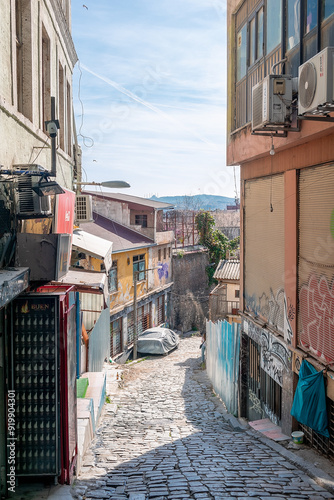 Türkiye, street view in Istanbul. Picturesque streets of Istanbul.