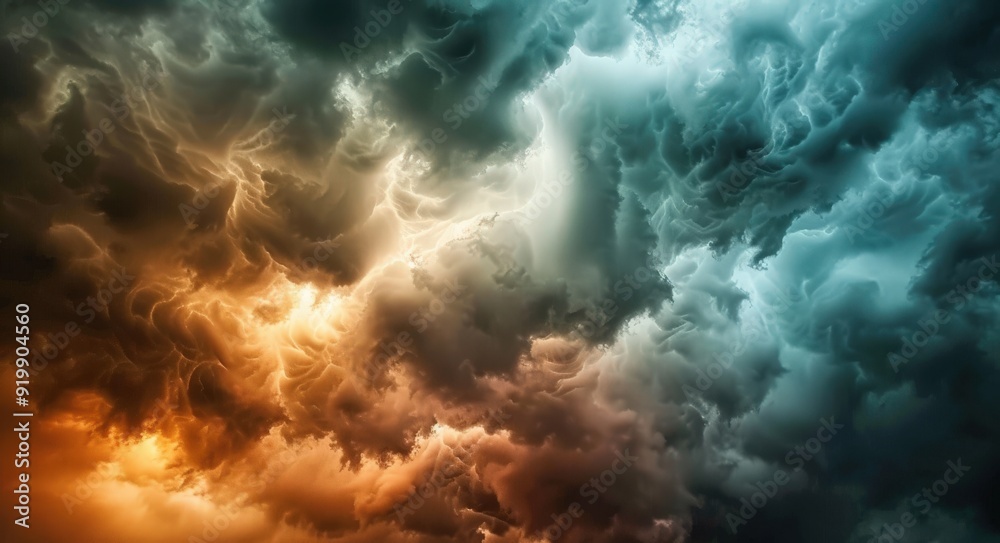 Stormy Sky. Dramatic Cloudscape with Rain Clouds and Thunderstorm Stormy Sky. Dramatic Cloudscape with Rain Clouds and Thunderstorm