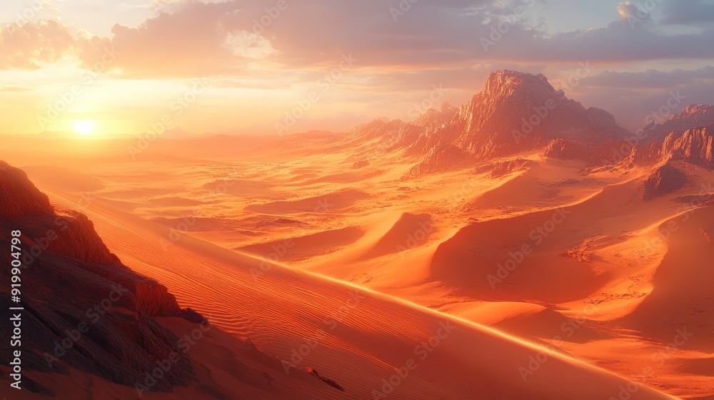 Golden Hour Desert Landscape